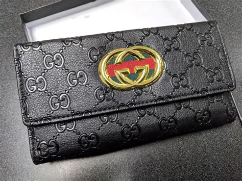 gucci black ladies wallet|gucci authentic wallet.